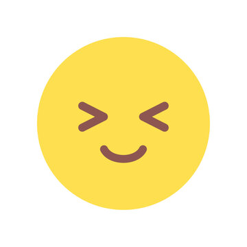 Naklejki 目を閉じで笑っている顔の絵文字 - シンプルでかわいい顔のデザイン素材
