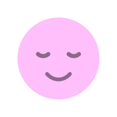 Obraz premium 微笑んでいるシンプルでかわいい絵文字 - リラックスした笑顔のアイコン
