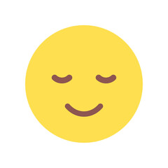 微笑んでいるシンプルでかわいい絵文字 - リラックスした笑顔のアイコン