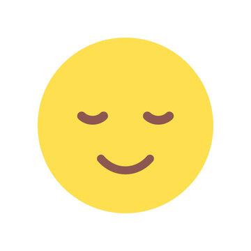 Naklejki 微笑んでいるシンプルでかわいい絵文字 - リラックスした笑顔のアイコン