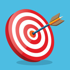 Dart Hitting Center Red White Target Bullseye Game