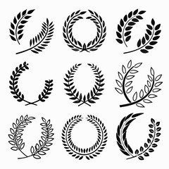 Royal Laurel Wreath Icon Collection – Timeless Symbols of Victory & Prestige