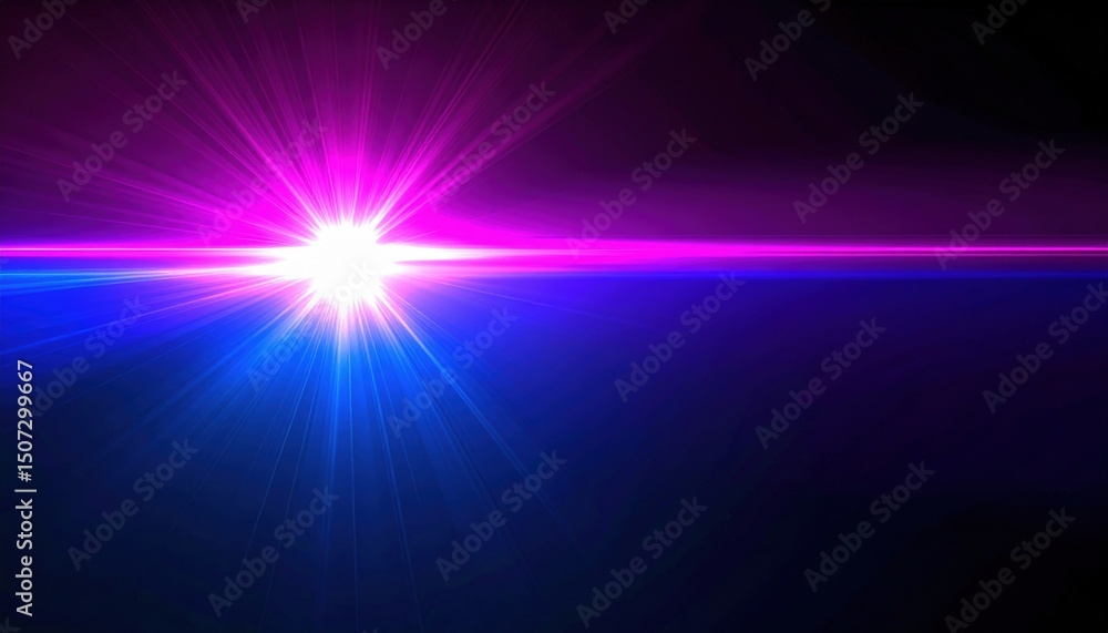 Poster dynamic light burst display abstract digital art vibrant colors studio setting high-contrast view en