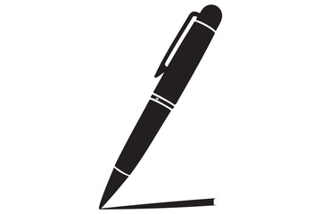 Black and white illustration of fountain pen writing
