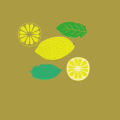 Ornament  colored  lemon. Hand drawn.