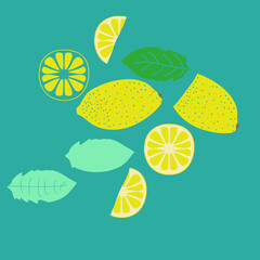 Design  colored  lemon. Hand drawn.