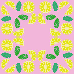Decorative  colored  lemon. Hand drawn.