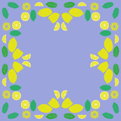 Stylized colored  lemon. Hand drawn.