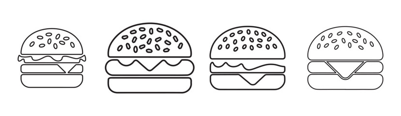 Black burger graphic. Burger Symbol icon. Hamburger icon vector. Burger silhouette. Vector illustration eps 10