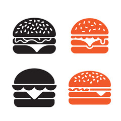 Black burger graphic. Burger Symbol icon. Hamburger icon vector. Burger silhouette. Vector illustration eps 10
