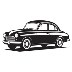 Fototapeta premium Vintage Car Classic Automobile Retro Black White Art
