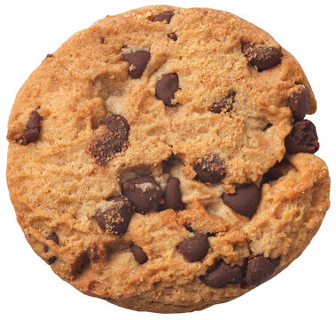 vegan chocolate chip cookie with no shadow isolated on transparent background