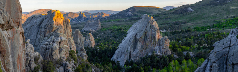 A field of Granite boulders protrude across the landscape of City of Rocks National Reserve. Idaho. May 2025 © Aaron