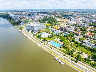 Danube river bank landscape in Budapest Hungary