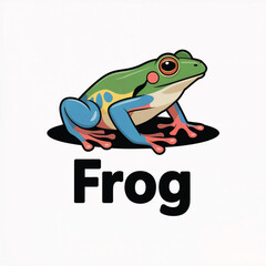 vector illustration of a colorful frog.