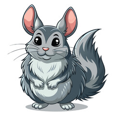 Obraz premium Cute Chinchilla clipart on white background