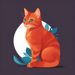 Fototapeta premium vector illustraion of a red cat