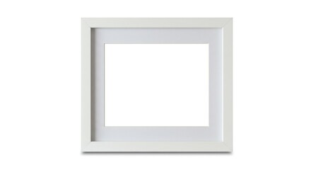 Square white picture frame, isolated on white background
