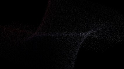 Minimalist 3D holographic black and grey dust wave particle shape illustration render