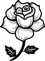 rose flower outline pattern design 
