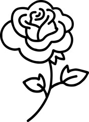 rose flower outline pattern design 