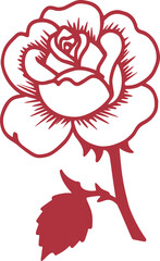 rose flower outline pattern design 