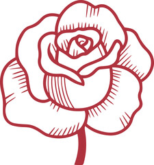 Fototapeta premium rose flower outline pattern design 