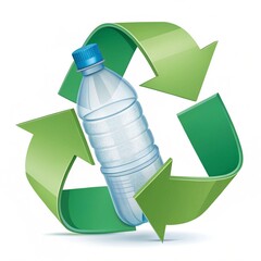 Plastic recycling and upcycling solutions showcased with a 3D icon on a transparent background