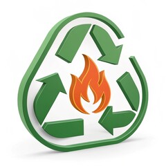 Waste-to-energy solutions enhanced by 3D icon isolated on a transparent background for green innovation
