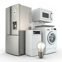Energy-efficient appliances retail featuring 3D icon isolated on a transparent background