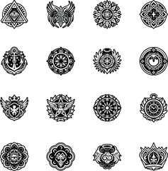 Collection of Glyph Style Angelic Symbols 

