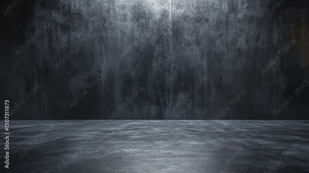 Poster minimalist black-grey gradient backdrop for product showcase in a spacious studio setting