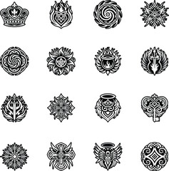 Collection of Glyph Style Angelic Symbols 

