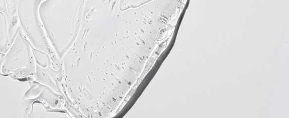 The texture of a moisturizing cosmetic gel or skin serum. Copy space