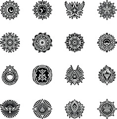 Collection of Glyph Style Angelic Symbols 

