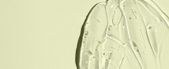 The texture of a moisturizing cosmetic gel or skin serum. Copy space