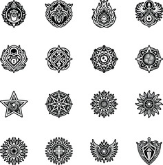 Collection of Glyph Style Angelic Symbols 

