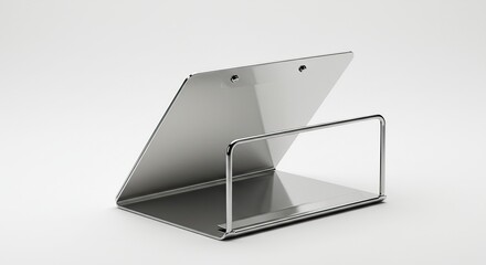 Stainless steel utensil holder, angled view