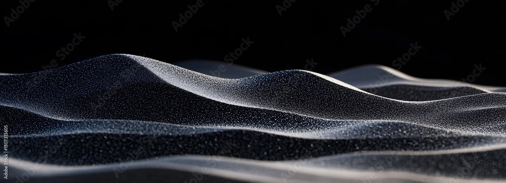 Aufkleber a black background with subtle ripples and curves, creating an abstract shape that resembles the tex