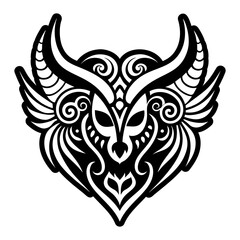 A glyph style icon of horns tattoo