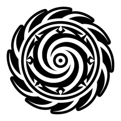 A glyph style icon of spiral tattoo