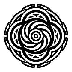 A solid style icon of twirl tattoo