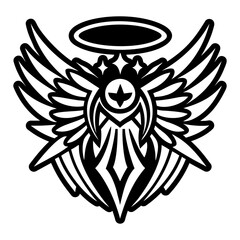 Fototapeta premium A glyph style icon of divine halo tattoo