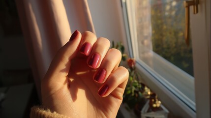 Freshly Painted Nails in Morning Sunlight