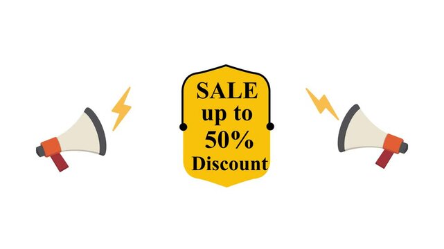 Super sale 50 percent discount promotion highlighting major price reduction and limited time shopping offer for customers and buyers.

