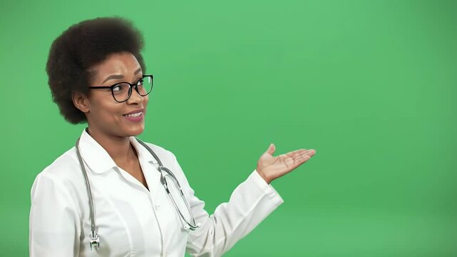 Smiling Doctor Posing with Stethoscope on Green Screen for Medical Concepts