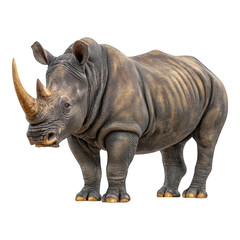 Fototapeta premium Realistic Rhino Standing Proudly in Nature with Detailed Textures and Natural Features