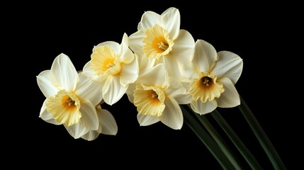 Sunlit Narcissus Blossoms: Vibrant Yellow Daffodils in Springtime Charm