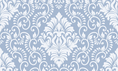 Damask modern Cashmere blue seamless pattern element. Vintage classical old fashioned damask ornament, seamless texture for wallpapers, textile.