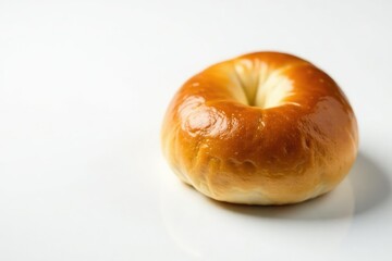 A single soft bun, freshly baked, on white background , baking, baked